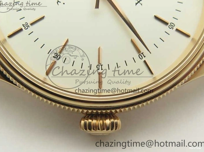 MiroTime 0123 Cellini Time 50509 RG MKF Best Edition White Dial Sticks Marker on Brown Leather Strap A3132 V SoftTouch 3405